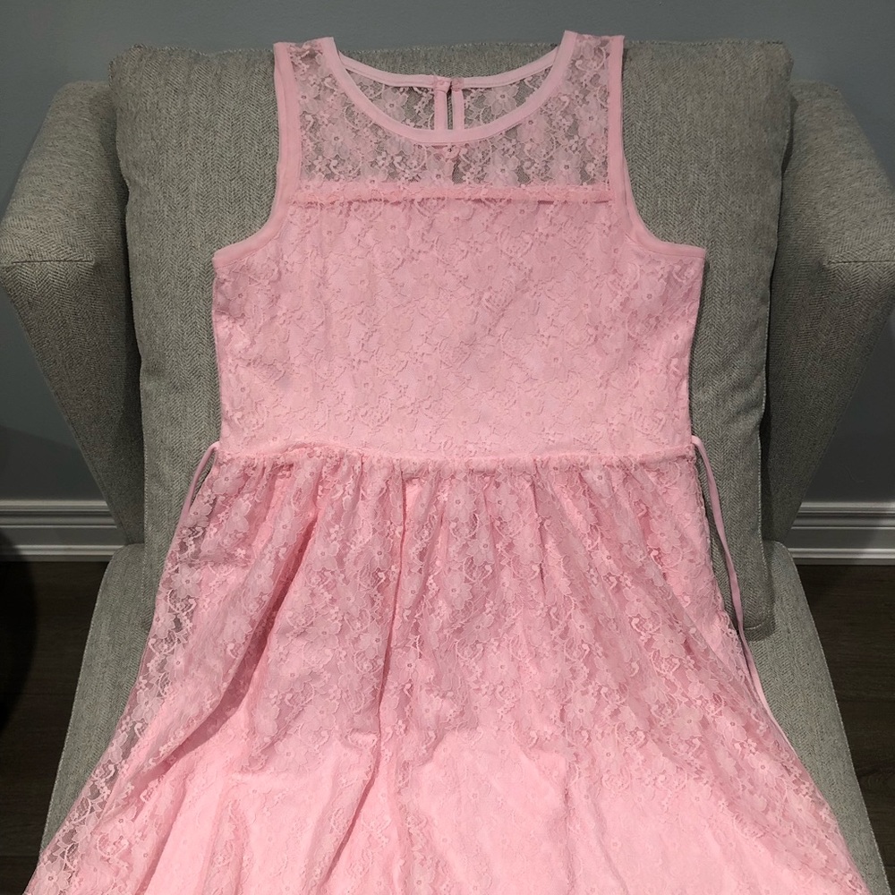 Pink lace dress